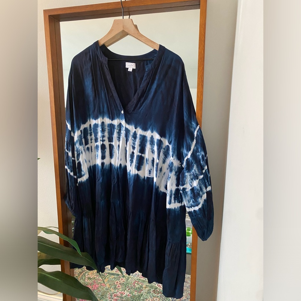 Tie Dye Oversized Blue Dress Size L